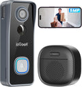 5MP Wireless Video Doorbell - No Subscription, Two-Way Audio