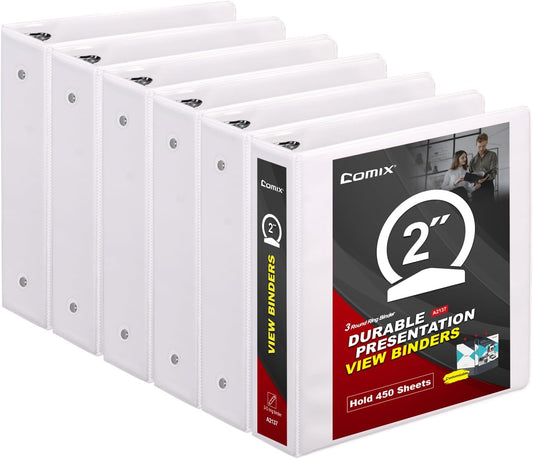 Comix 2 inch Round Ring View Binder for Efficient Document Storage