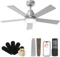 CubiCubi Ceiling Fan 42in Silver with Light and Smart Control