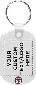 DISCOUNT PROMOS Tag Soft Plastic Keychains 50 Pack - Customizable