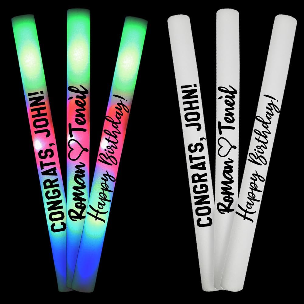 Custom LED Party Foam Light Sticks for Weddings and Events
