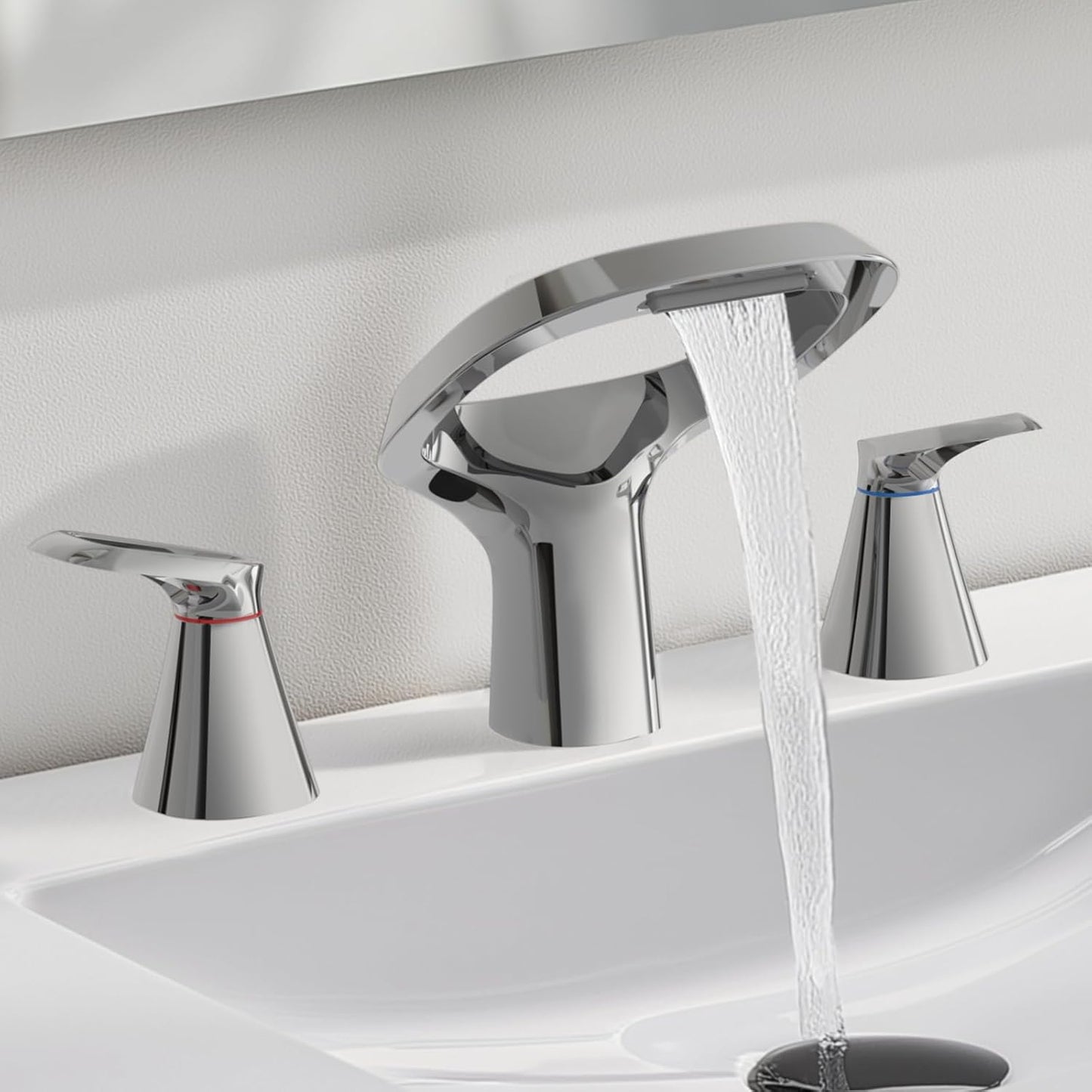 Bezeit 8 Inch Widespread Bathroom Faucet with Waterfall Spout
