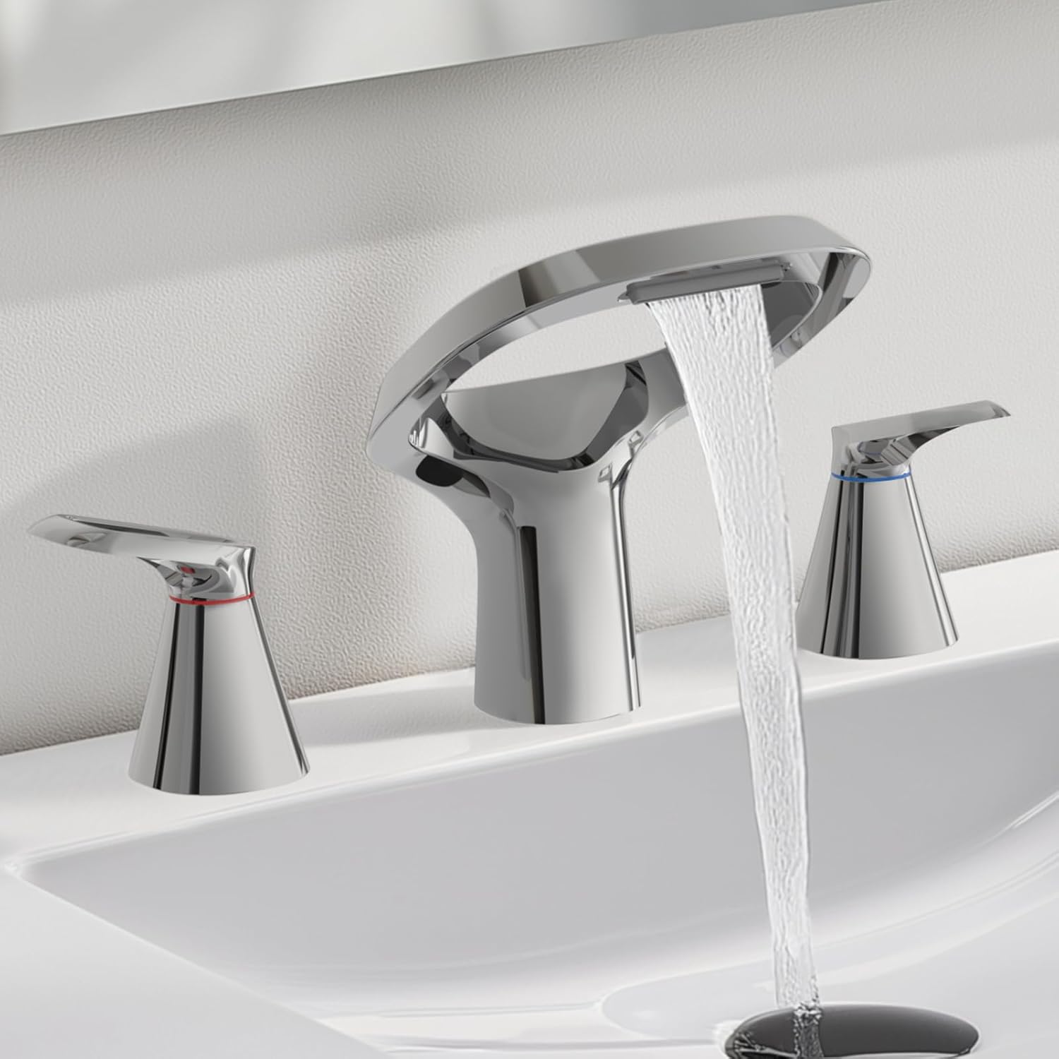 Bezeit 8 Inch Widespread Bathroom Faucet with Waterfall Spout