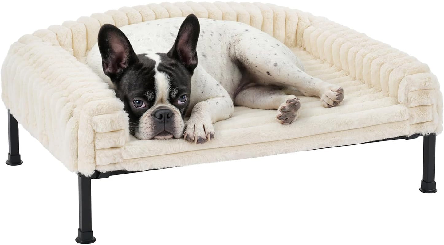Veehoo Elevated Dog Bed with Bolster Cushion for Small Pets