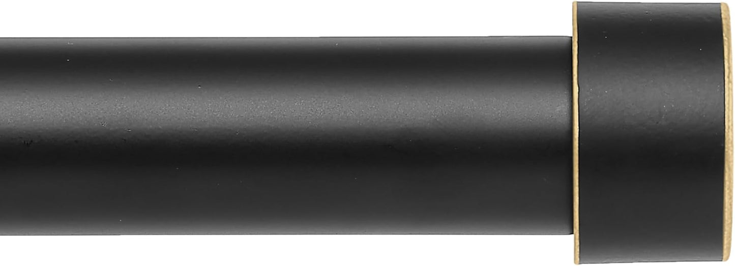 Adjustable Heavy-Duty Black Curtain Rod Kit - YAJUXIU
