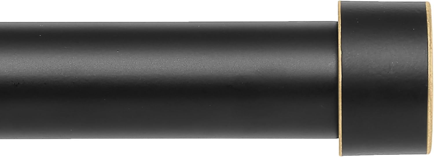 Adjustable Heavy-Duty Black Curtain Rod Kit - YAJUXIU