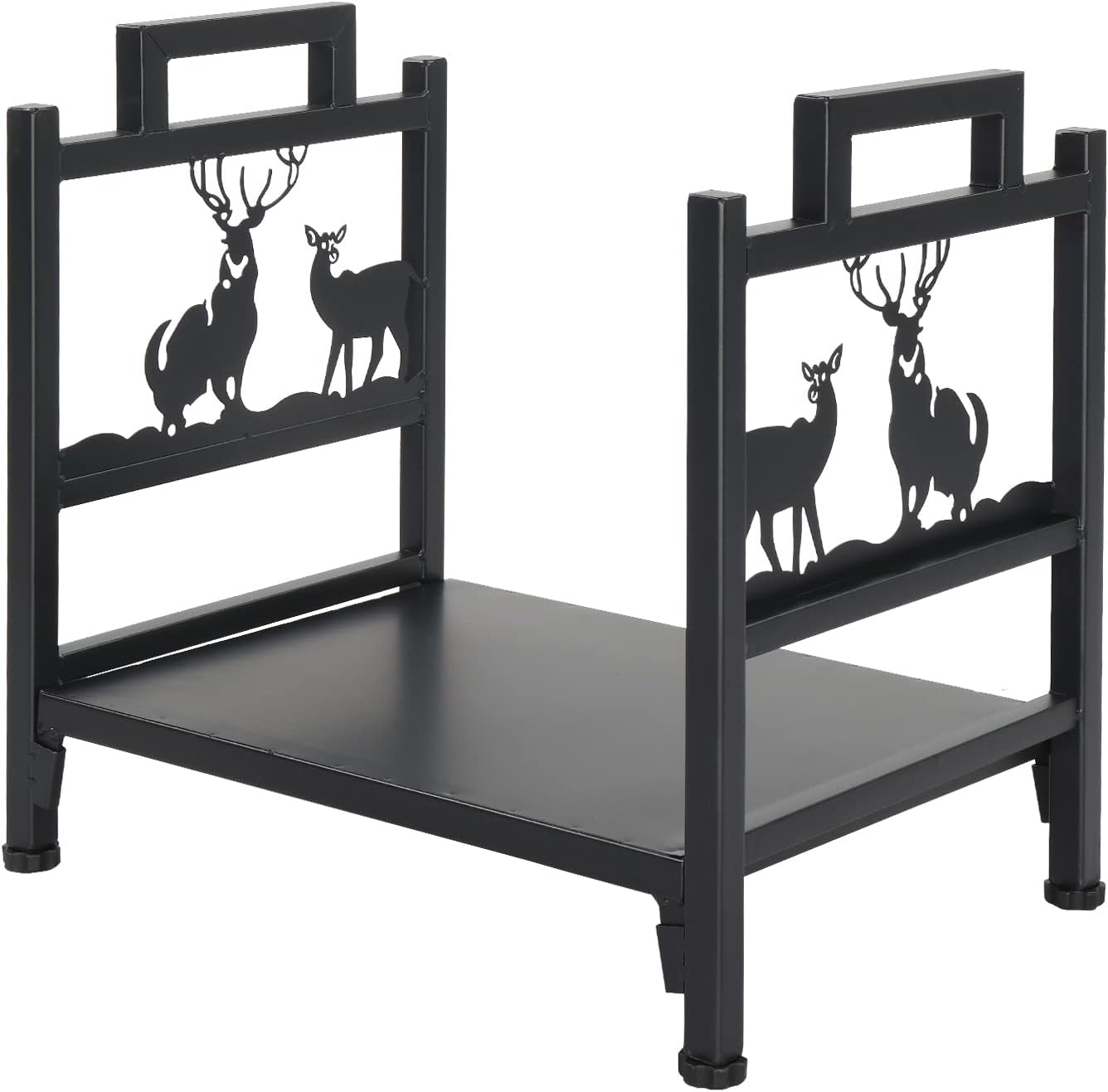 Outvita Firewood Log Rack for Indoor Outdoor Use with Elk Design