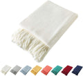Decorative Knitted Throw with Fringe - Soft Lightweight 60 x 80 in