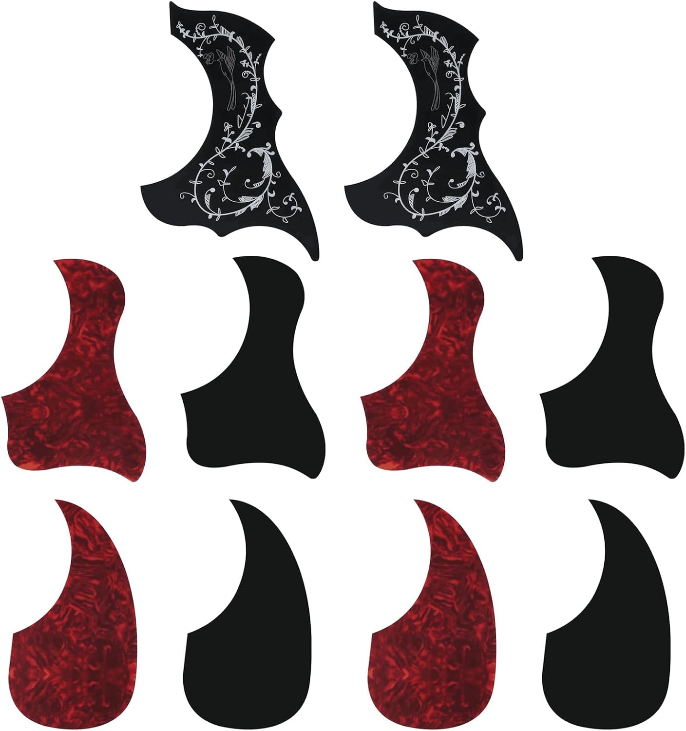 10pc Guitar Pickguard Set, Golden Pearl Finish - Self Adhesive