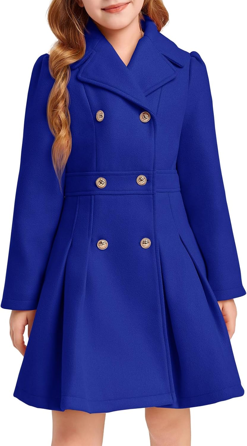 Haloumoning Girls Winter Dress Coat for Ages 5-14 Years