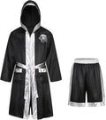 Colorful House Satin Black Boxing Robes for Adult Halloween Costume