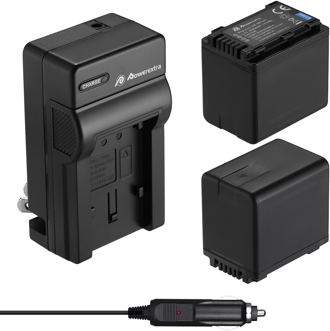 Powerextra Replacement Batteries and Charger for Panasonic Cameras