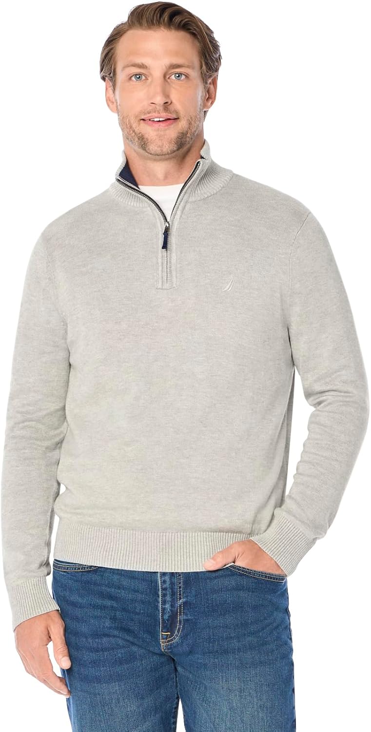 Nautica Men's Quarter-Zip Sweater for Classic Comfort and Style