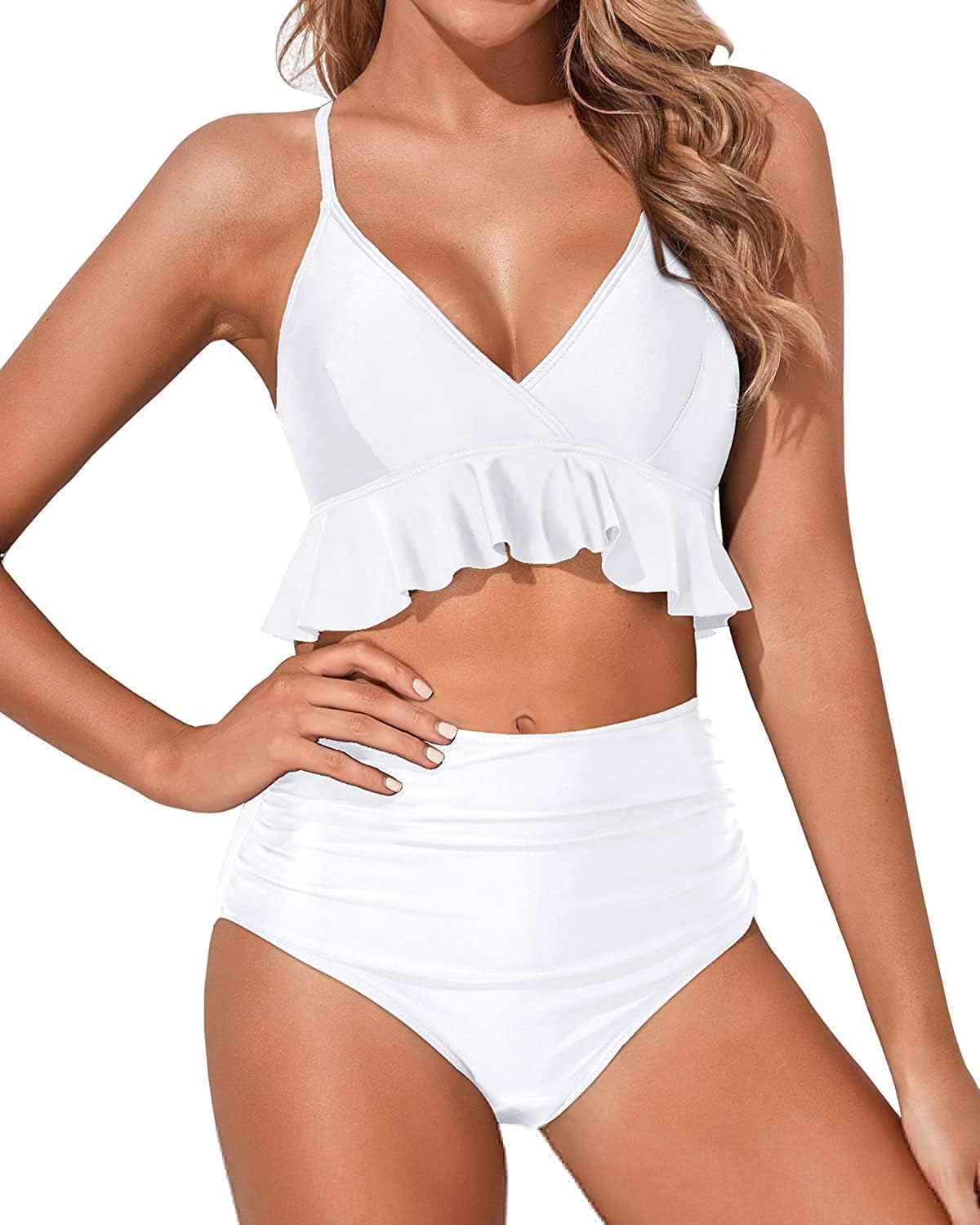 Tempt Me Women Two Piece Swimsuits with Ruffle Flounce Design