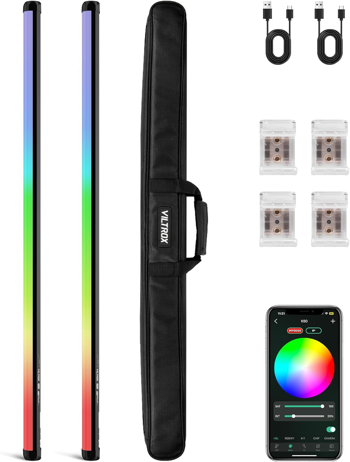 VILTROX 2 Pack LED Stick Light Kit for Photography and Filmmaking
