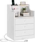 ADORNEVE Nightstand with Charging Station and Hutch - Organized