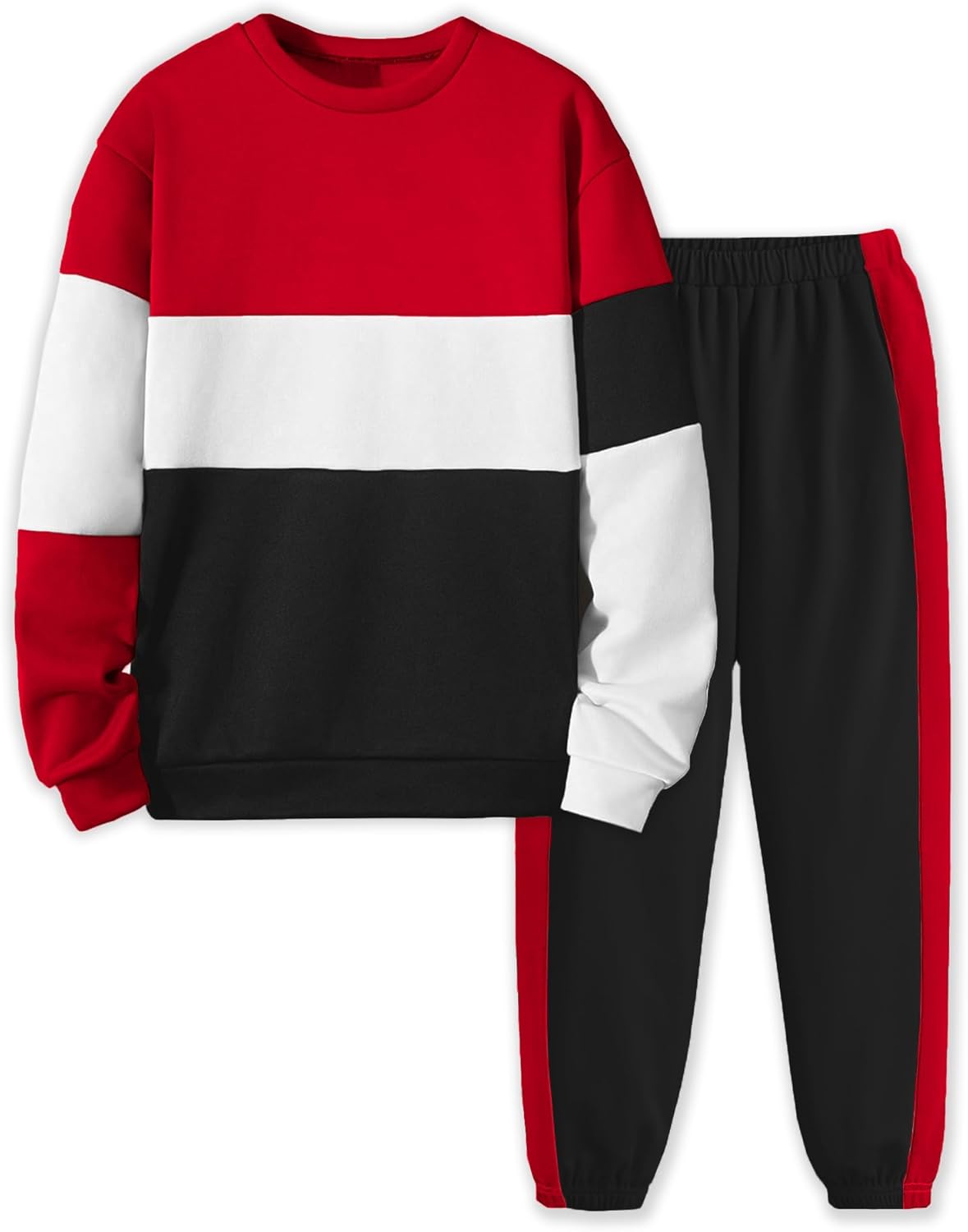 Boys Clothes Long Sleeve Color-blocked Sweatshirt and Pants