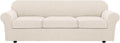 4 Piece Stretch Sofa Covers for 3 Cushion Couch - Porcelain Jacquard