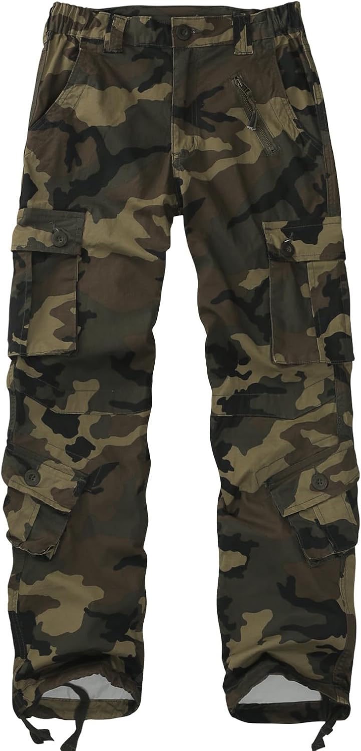 Sobrisah Women Mid-Rise Cargo Pants with 8 Pockets for Style
