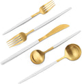 Matte White Gold Silverware Set 40-Piece - Satin Finish Service for 8