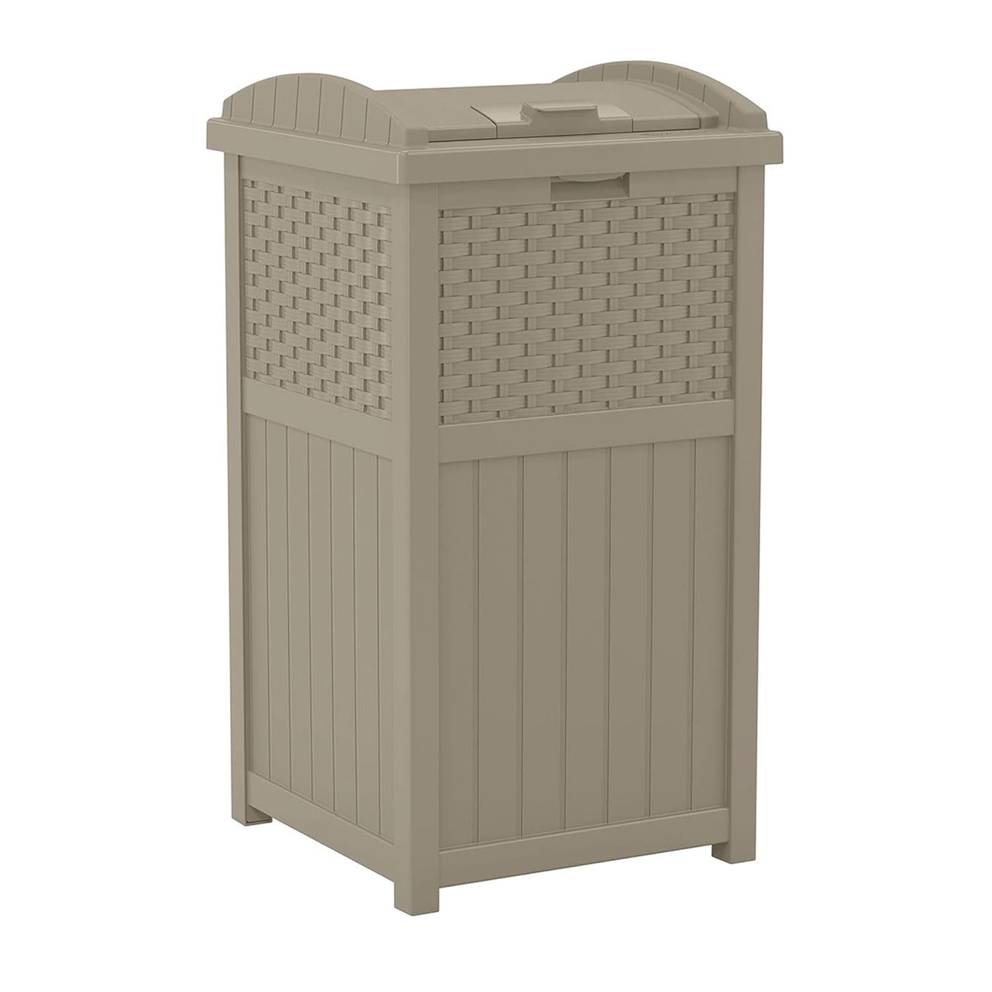 Suncast 33 Gallon Hideaway Trash Can for Outdoor Spaces