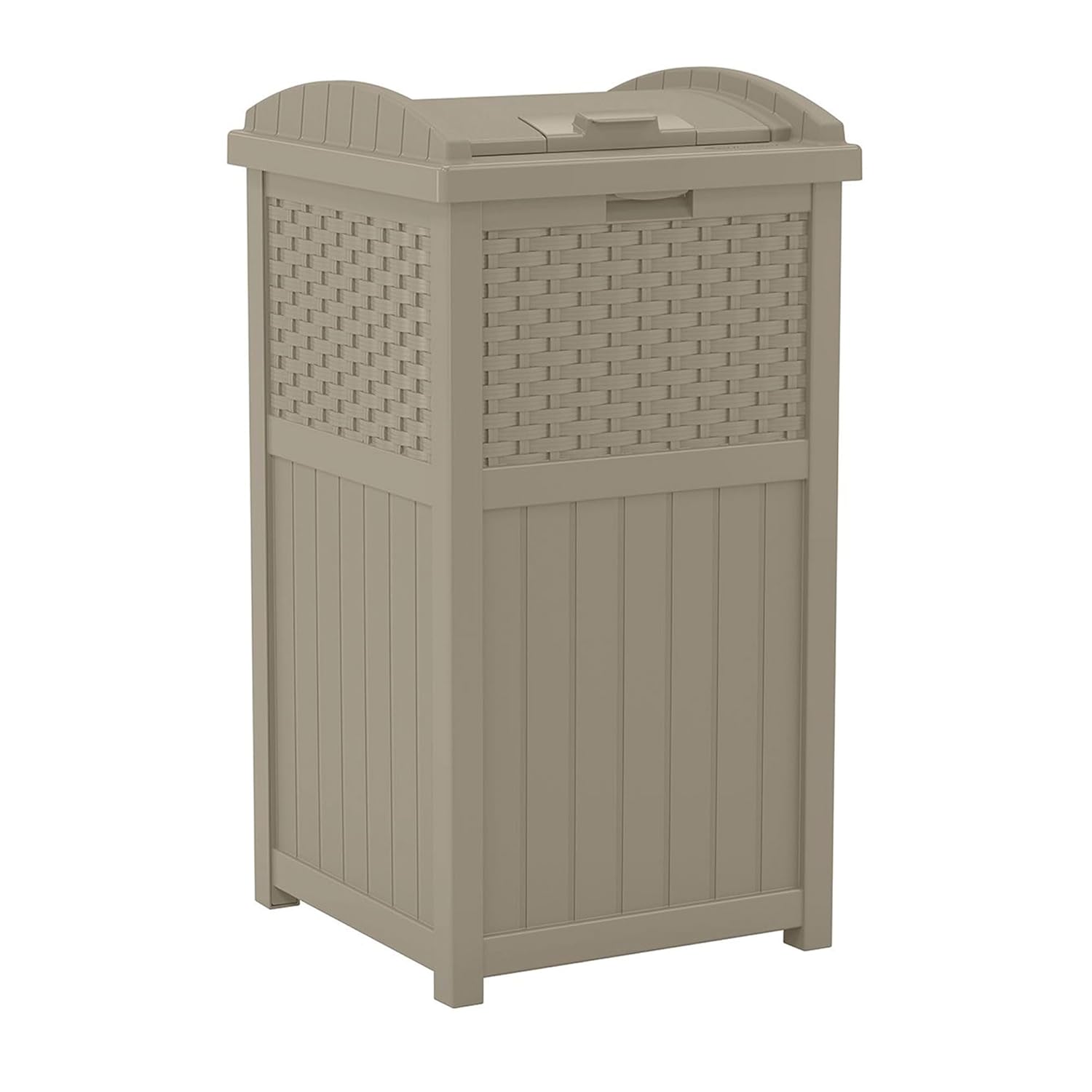 Suncast 33 Gallon Hideaway Trash Can for Outdoor Spaces