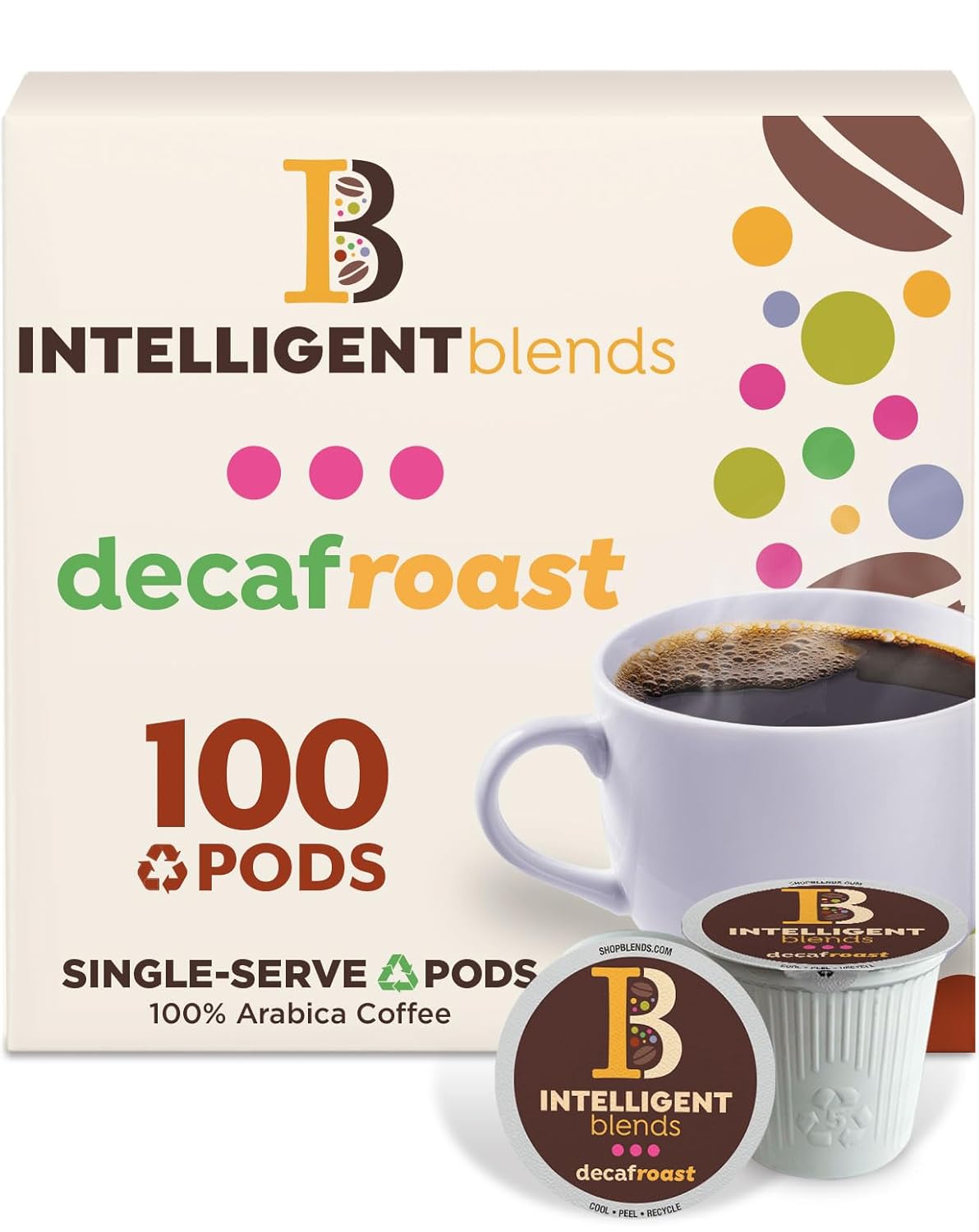 Intelligent Blends Decaf Dark Roast Coffee Pods for Keurig