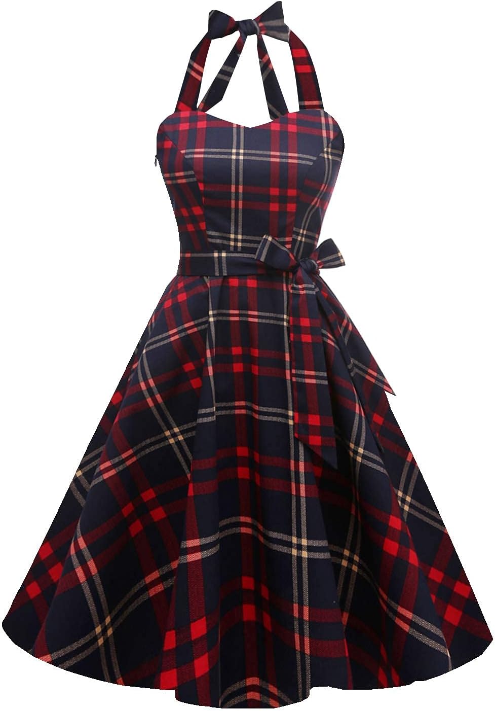 Vintage Polka Audrey Dress for Women - 1950s Halter Style