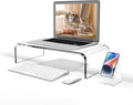 Premium Acrylic Monitor Stand Clear Laptop Riser - Ergonomic 4in Lift