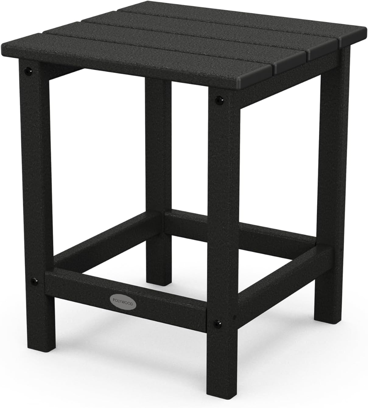 POLYWOOD Long Island 18 Side Table in Black for Outdoor Use