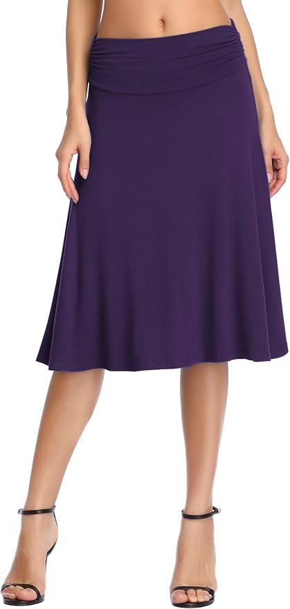 Urban CoCo Women's Ruched Waist Stretchy Flared Yoga Skirt Review