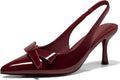 Womens Slingback Kitten Heels Pointed Toe Pumps - Slip On Charm