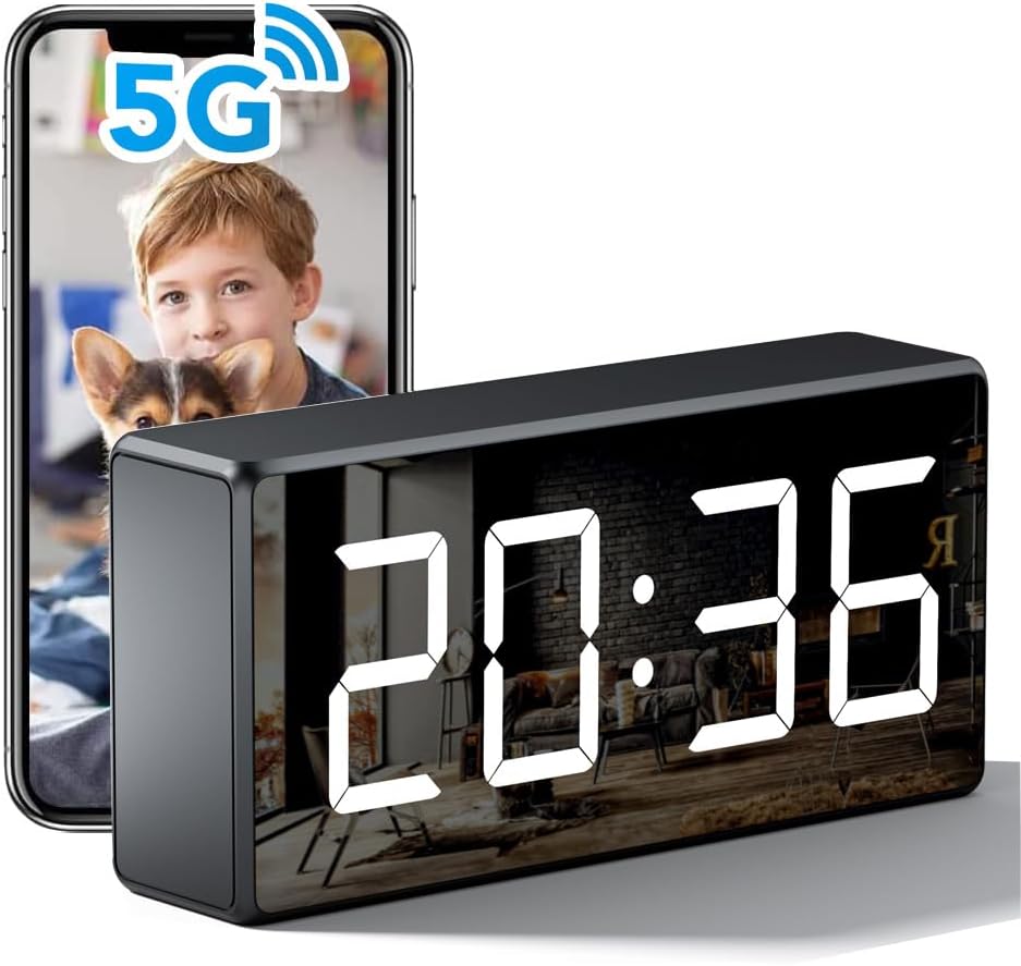 4K WiFi Camera Clock for Indoor Security and Baby Monitoring