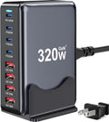 320W USB C Charger Block 8-Port Fast Charging Station - Compact Power