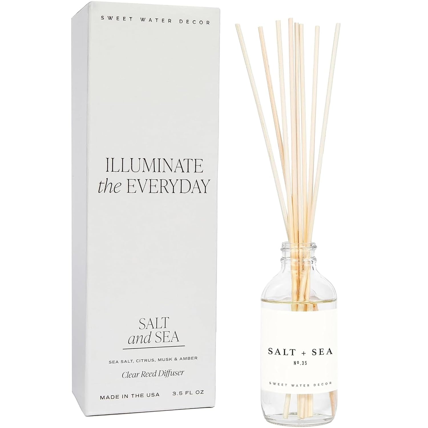 Long Lasting Sea Salt Citrus & Amber Scent Reed Diffuser