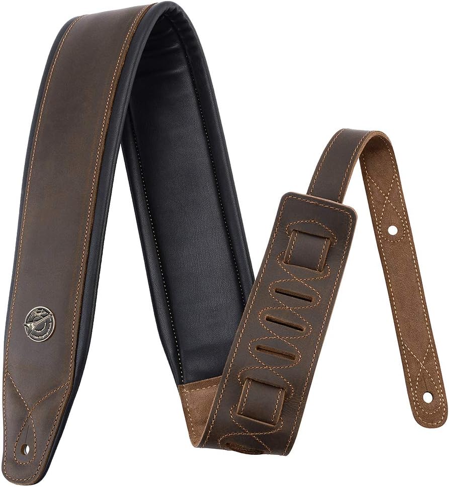 BestSounds Guitar Strap Leather 3 Inch Wide for All Guitars