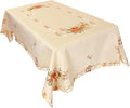 Embroidered Fall Harvest Pumpkins Tablecloth - Thanksgiving Accent
