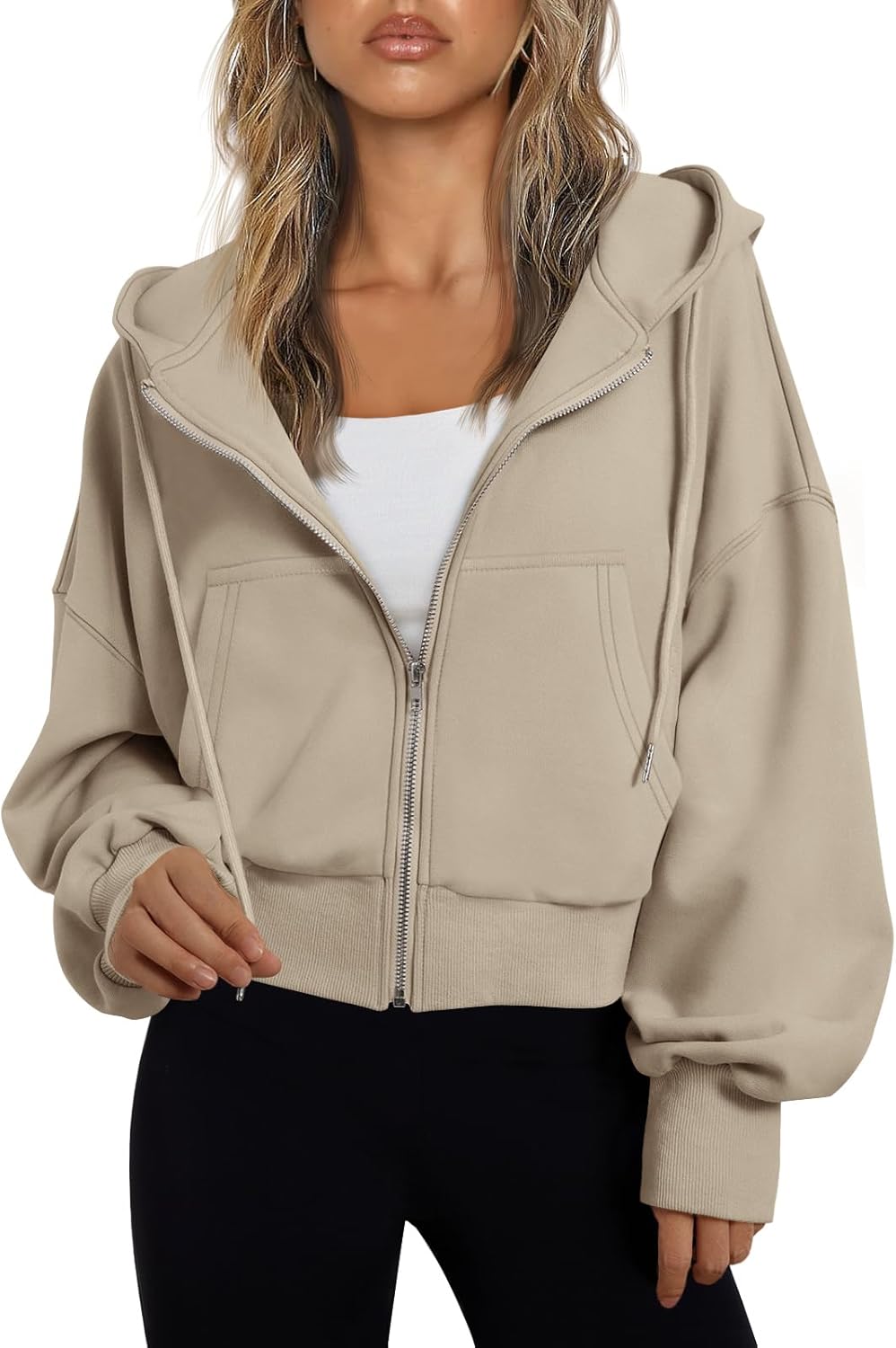 Trendy Queen Full Zip Up Cropped Hoodies for Women 2025