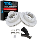 TRQ Brake Pad & Rotor Drilled Slotted Posi Ceramic Front Kit