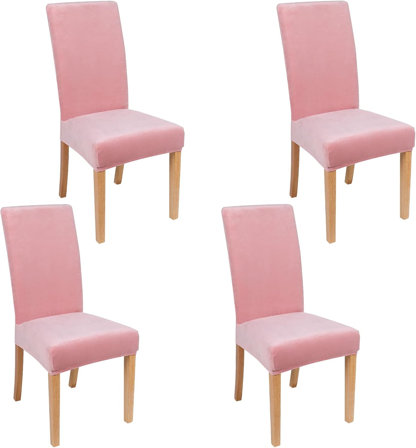 Smiry Velvet Stretch Chair Covers for Dining Room Set of 4