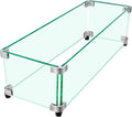 Fire Pit Wind Guard 23.5 in x 7.5 in Tempered Glass Shield - Stable