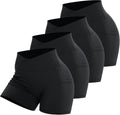 Workout Shorts for Women 2-Pack Cross Waist Compression - Side Pockets