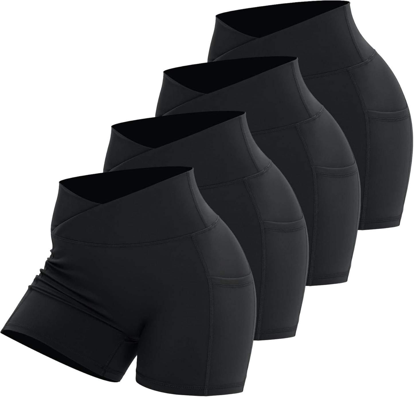 Workout Shorts for Women 2 Pcs Pack with Side Pockets
