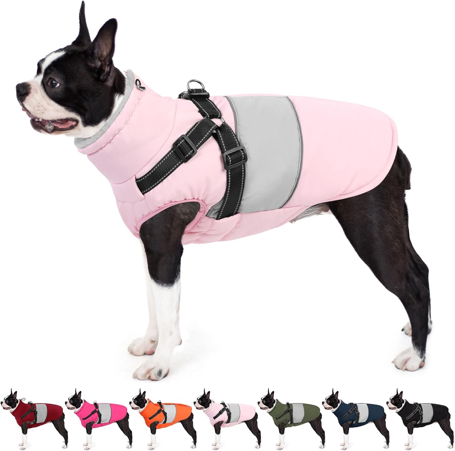 AOFITEE Waterproof Dog Coat with Harness for Winter Comfort