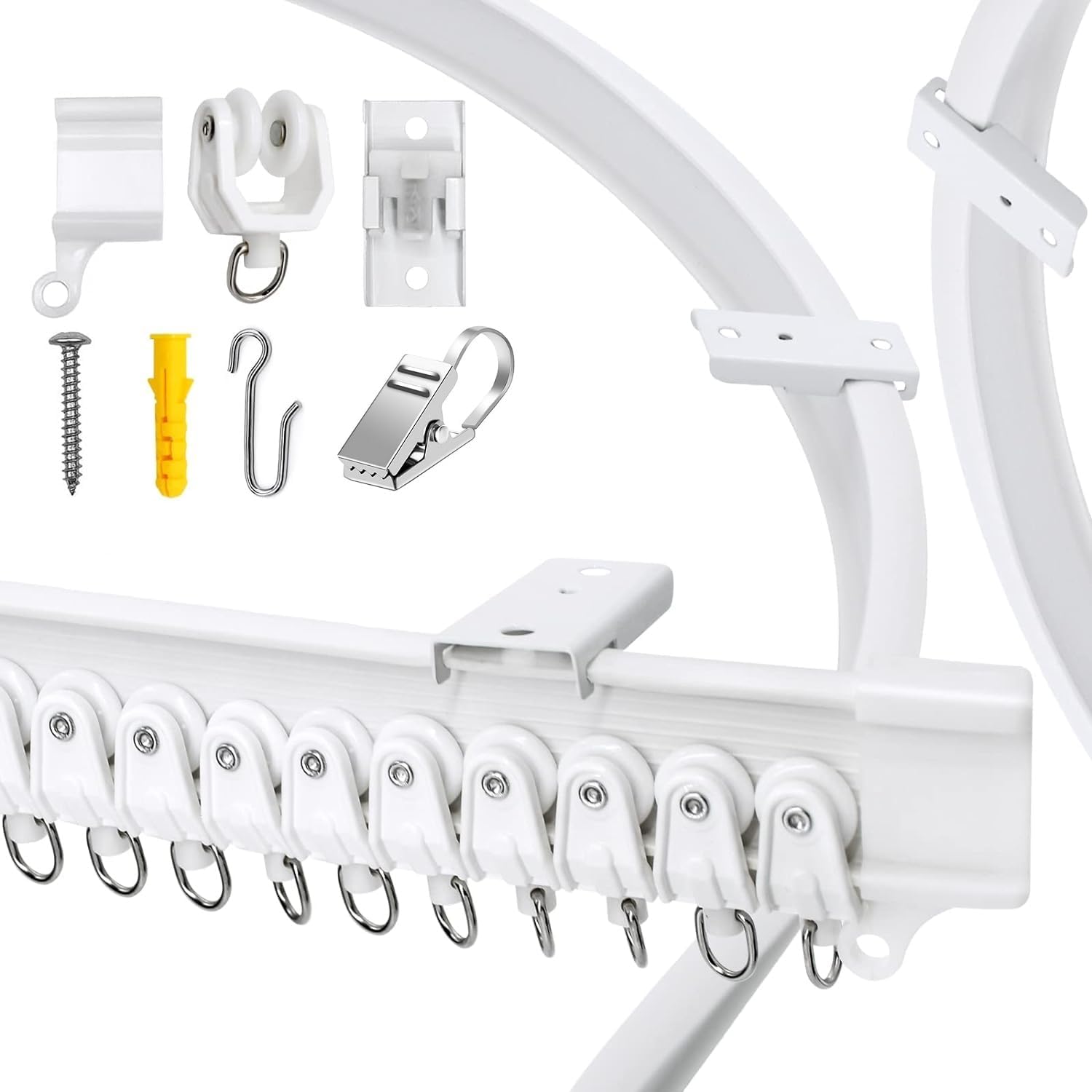 Bendable Ceiling Curtain Track - 2m Stainless Steel Clips