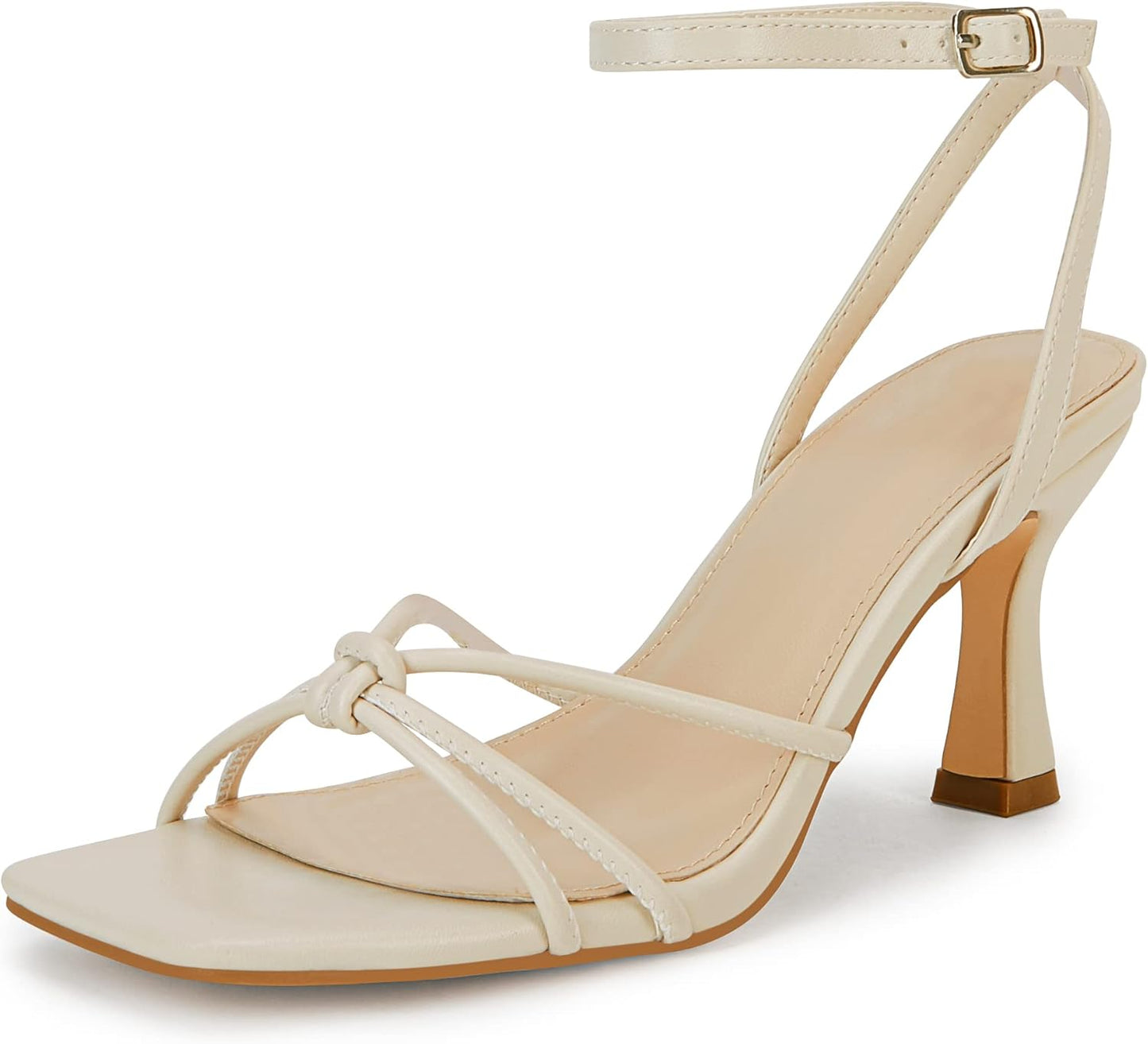 LAICIGO Women's Square Open Toe Heeled Sandals for Summer