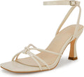 Women's Square Open Toe Stiletto Kitten Heel Sandals - Chic Comfort