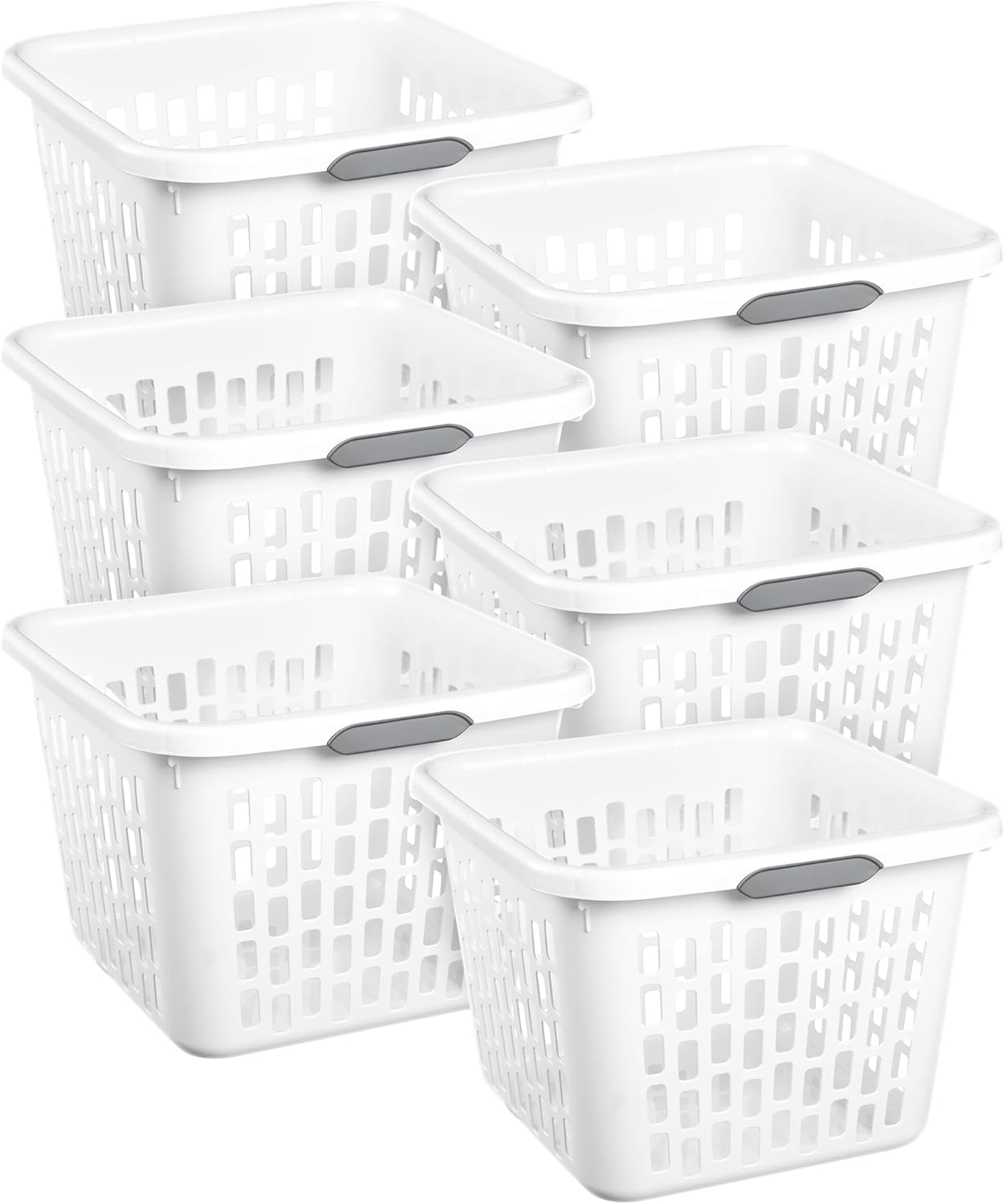 Sterilite 6-Pack Laundry Basket with Comfort Grip Handles