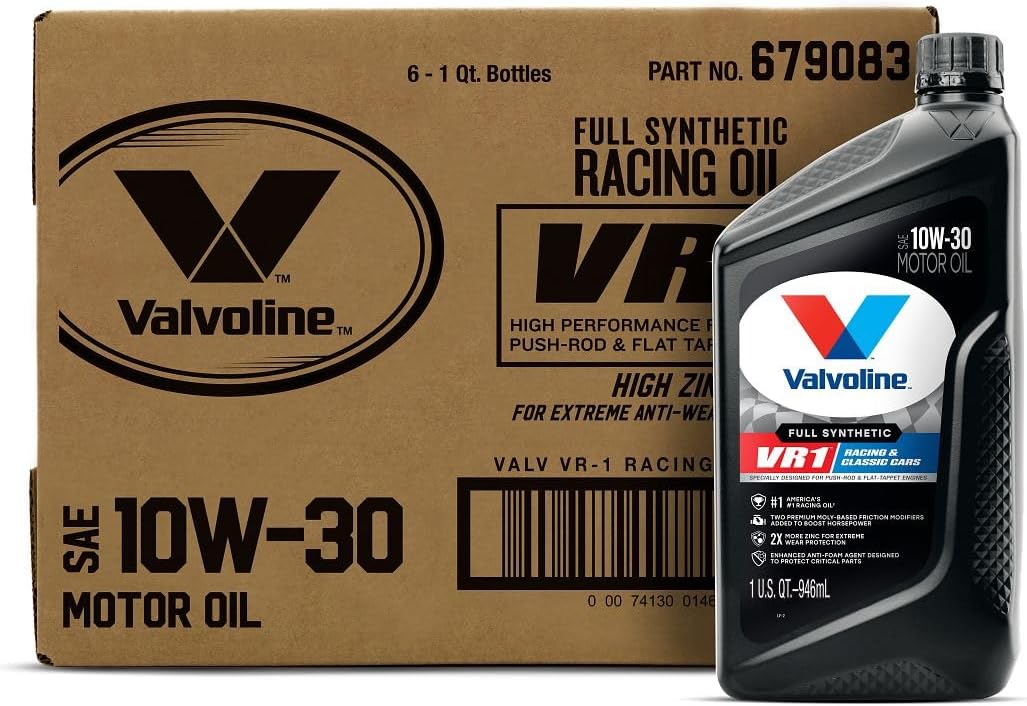 Valvoline VR1 Racing Synthetic 10W-30 Motor Oil for Performance