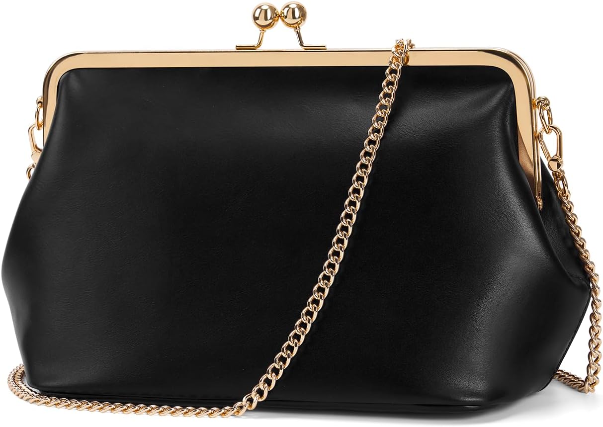 Women's Kiss Lock Crossbody Bag - Stylish PU Handbag for All